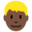 man, dark skin tone, blond hair